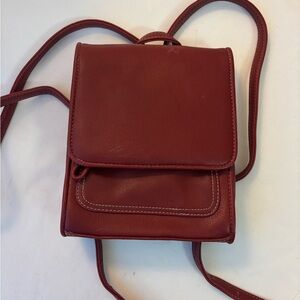 Liz Claiborne Red and Blue Leather Backpack